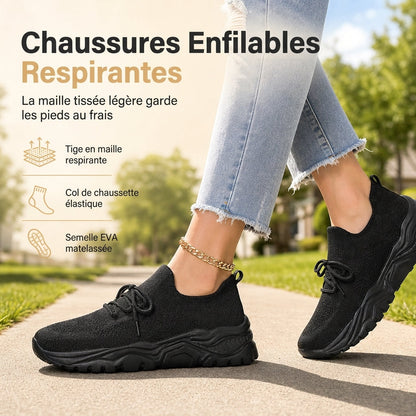 Baskets décontractées respirantes à enfiler pour femmes