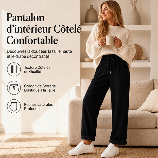 Pantalon large décontracté de mode pour femme, couleur unie