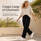 Pantalon large décontracté de mode pour femme, couleur unie