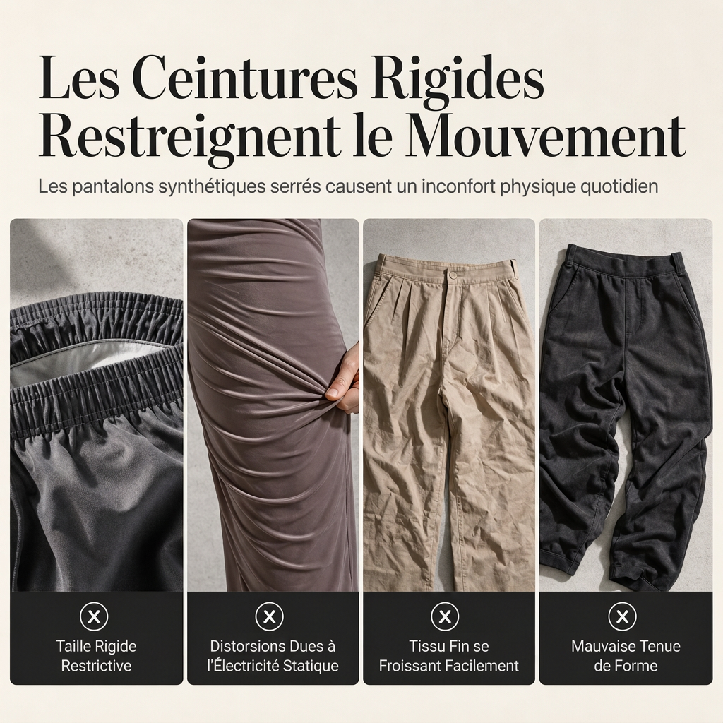 Pantalon large décontracté de mode pour femme, couleur unie