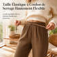 Pantalon large décontracté de mode pour femme, couleur unie