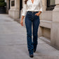 Jean bootcut rétro très extensible pour femme