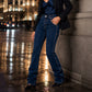 Jean bootcut rétro très extensible pour femme