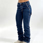 Jean bootcut rétro très extensible pour femme