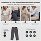 Pantalon cheville fuselé plissé pour femme, avec ceinture ornée de double anneau métallique et taille semi-élastique