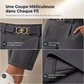 Pantalon cheville fuselé plissé pour femme, avec ceinture ornée de double anneau métallique et taille semi-élastique
