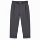 Pantalon cheville fuselé plissé pour femme, avec ceinture ornée de double anneau métallique et taille semi-élastique
