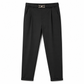 Pantalon cheville fuselé plissé pour femme, avec ceinture ornée de double anneau métallique et taille semi-élastique