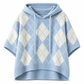 Women's Casual Plaid Hooded Knitted Sweater