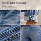 Jeans droits décontractés effet usé pour femme