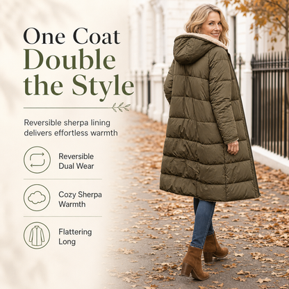 Reversible Hooded Padded Slim-Fit Coat