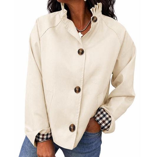Trench court élégant et soigné pour femme