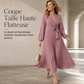 Robe longue élégante pour femme, col V croisé et plissée