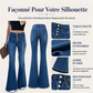 Jeans flare stretch taille haute pour femme