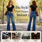 Jeans flare stretch taille haute pour femme