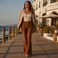 Jeans flare stretch taille haute pour femme