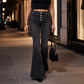 Jeans flare stretch taille haute pour femme