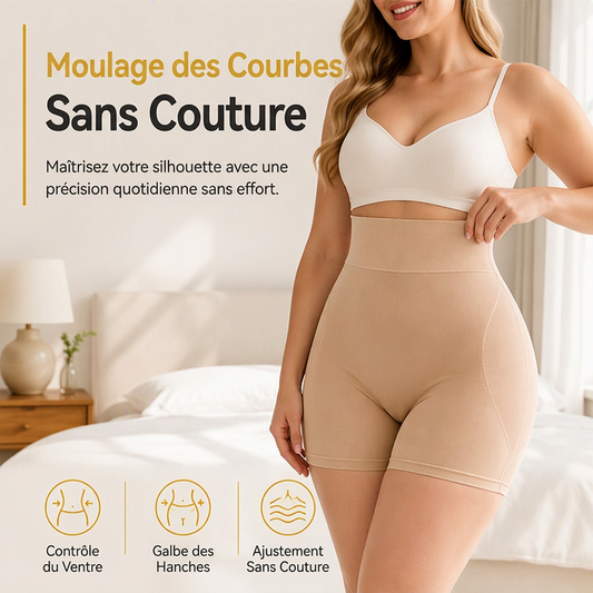 Short de gainage rembourré pour femme, taille haute, effet ventre plat