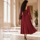Robe femme A-line à manches longues et col carré