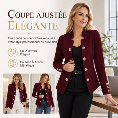 Blazer ajusté pour femme à col montant
