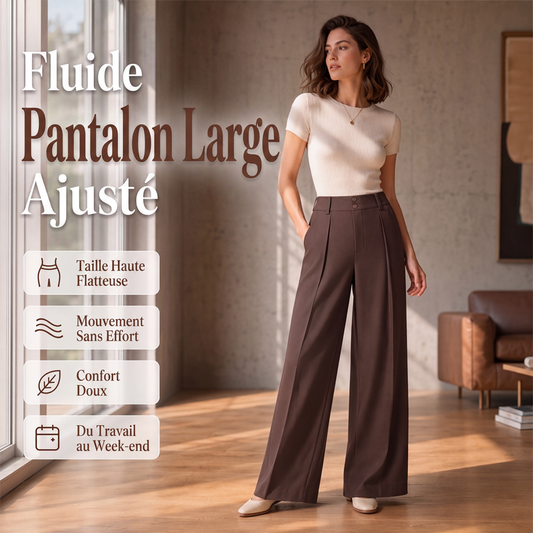 Pantalon large à taille haute pour femme