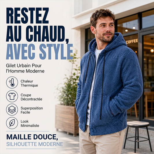 Veste à capuche chaude et confortable pour homme, hiver
