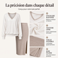 Ensemble pour femme : haut à manches longues et col V + jupe côtelée