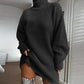 Robe pull en maille col roulé douce pour femme