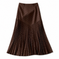 Jupe plissée à pois taille haute pour femme