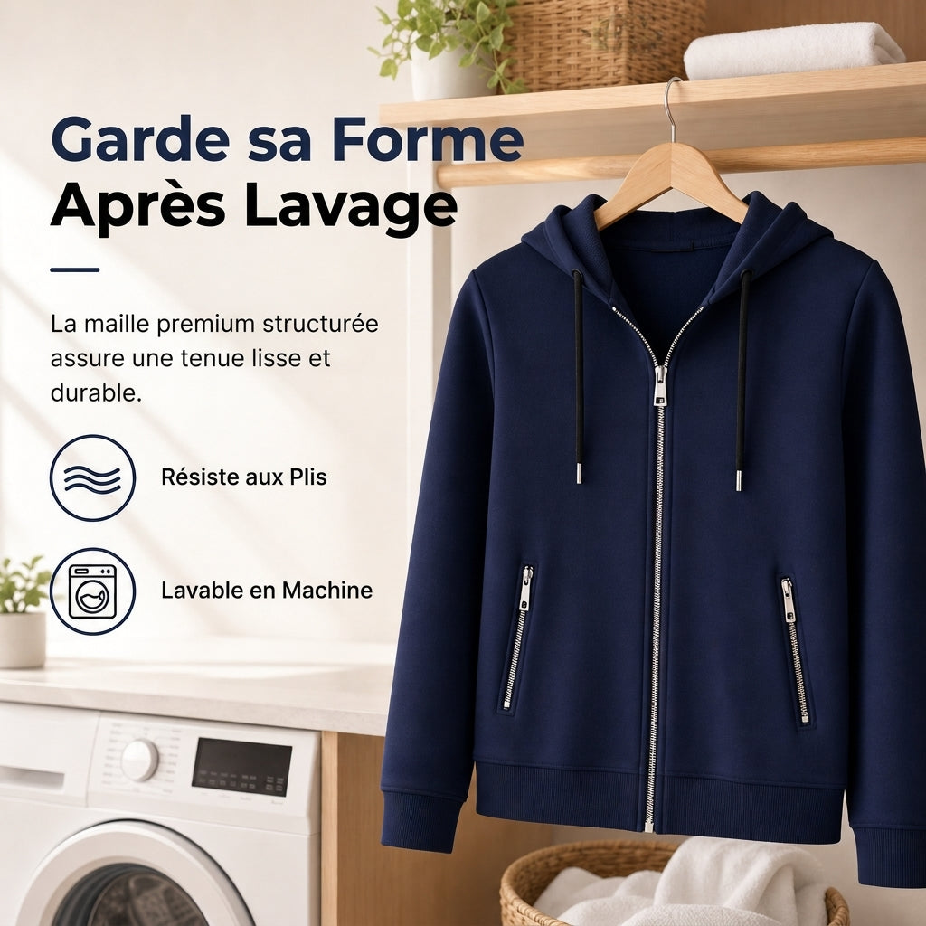 Sweat à capuche premium pour femme avec fermeture éclair sur toute la longueur et poches zippées