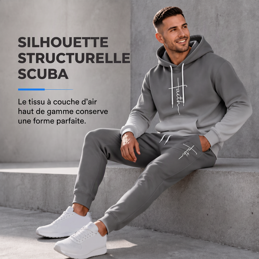 Ensemble survêtement ample pour homme : sweat à capuche à manches longues avec impression numérique 3D et pantalon, adapté pour le printemps et l'automne