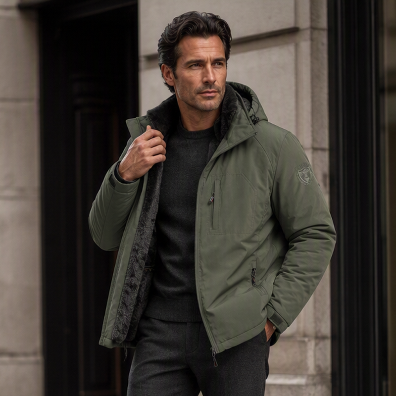 Veste à capuche imperméable et chaude pour homme, hiver