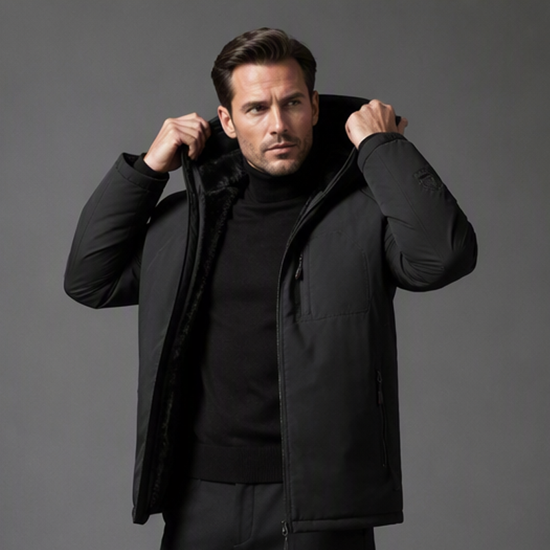 Veste à capuche imperméable et chaude pour homme, hiver