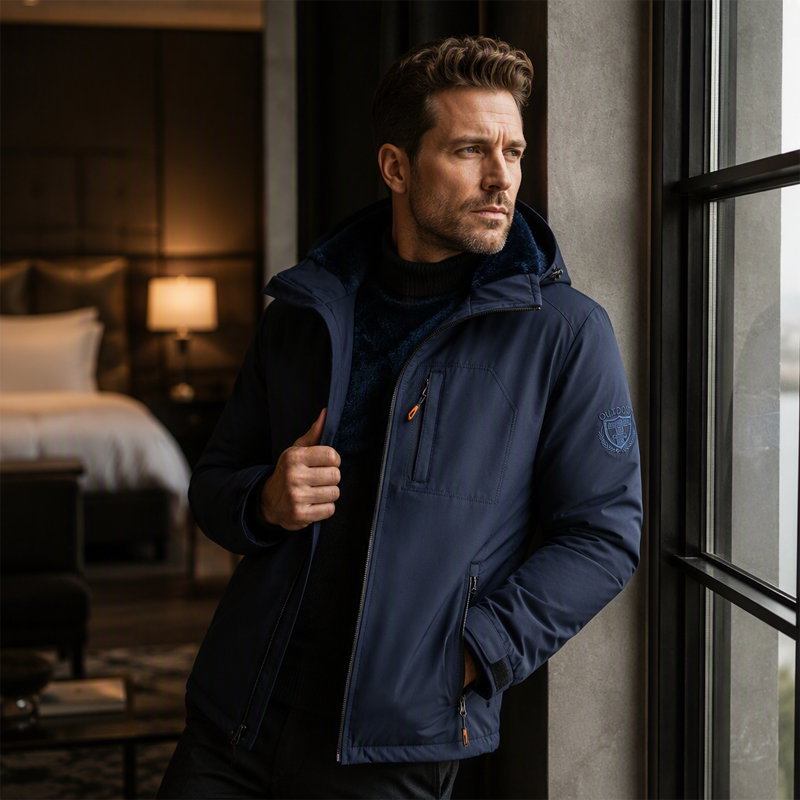 Veste à capuche imperméable et chaude pour homme, hiver