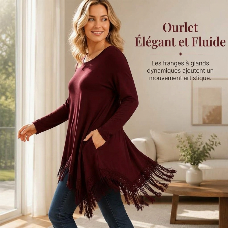 Tunique bohème en dentelle pour femme