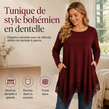 Tunique bohème en dentelle pour femme