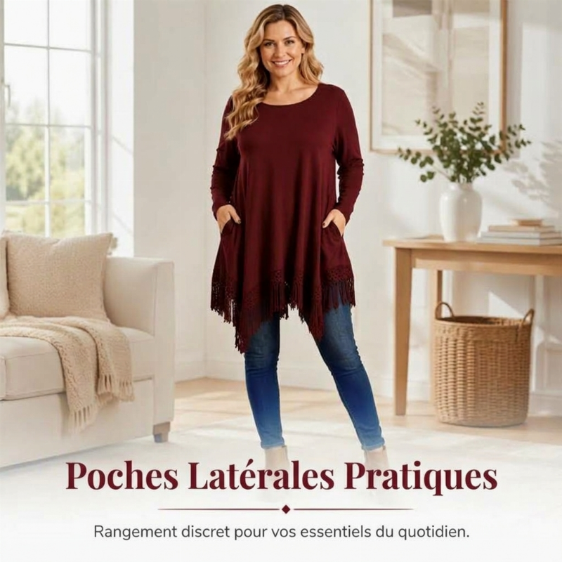 Tunique bohème en dentelle pour femme