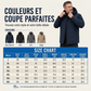 Veste à capuche imperméable doublée de polaire pour homme