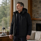 Veste à capuche imperméable doublée de polaire pour homme
