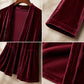 Cardigan en velours pour femme, ouvert sur le devant