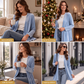 Cardigan en velours pour femme, ouvert sur le devant