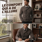 Cardigan en maille pour homme, col châle, double boutonnage