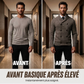 Cardigan en maille pour homme, col châle, double boutonnage