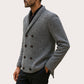 Cardigan en maille pour homme, col châle, double boutonnage