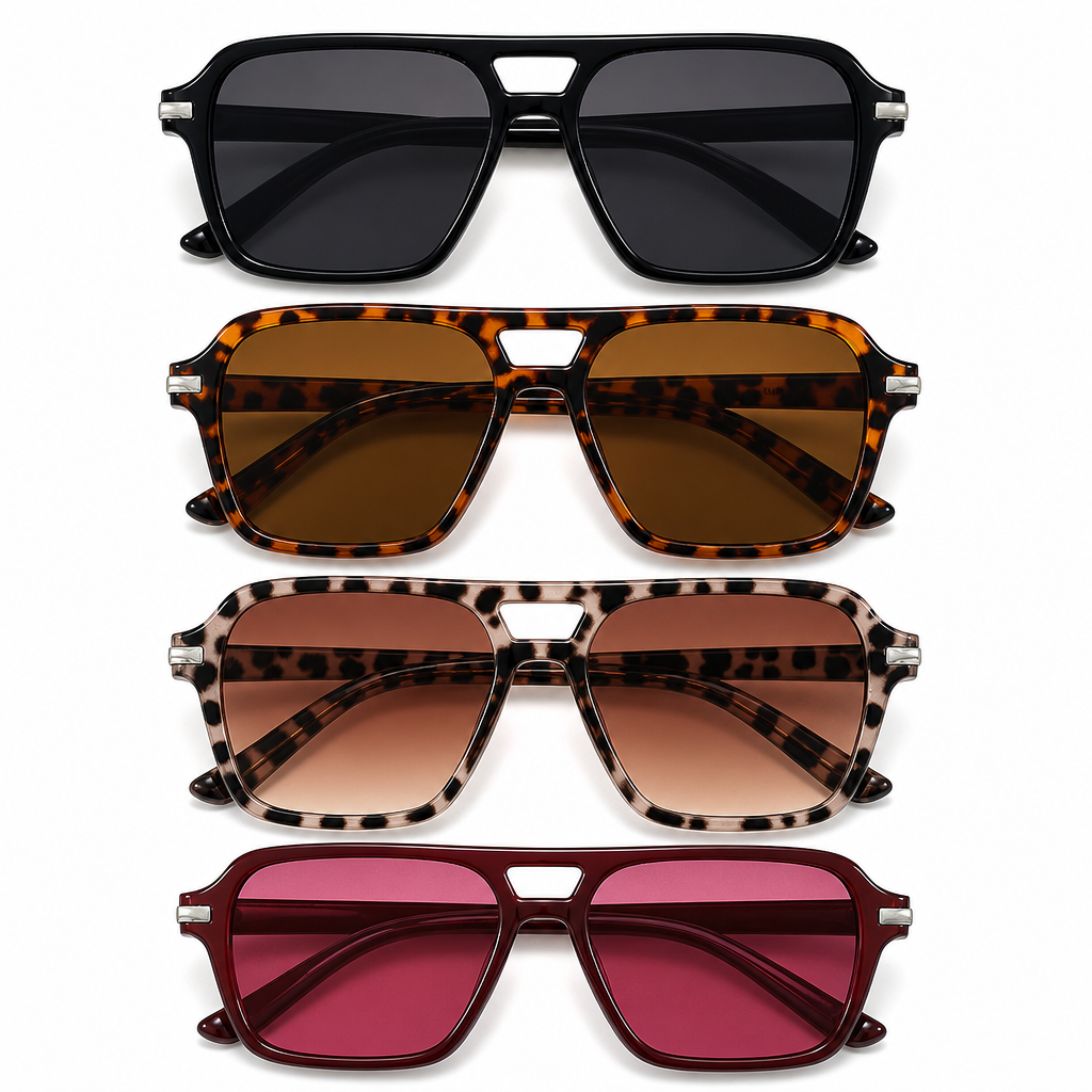 Lunettes de soleil à monture carrée style vintage rétro