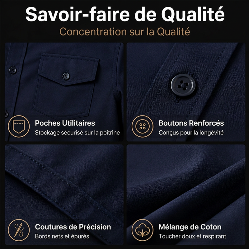 Ensemble deux pièces pour homme : chemise et pantalon en polyester