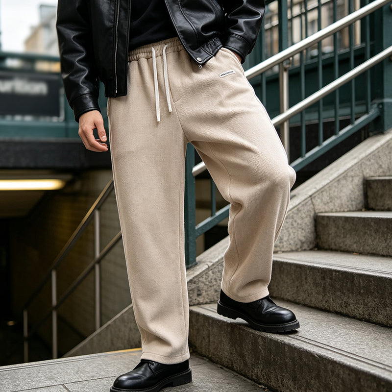 Pantalon en velours côtelé droit décontracté pour homme