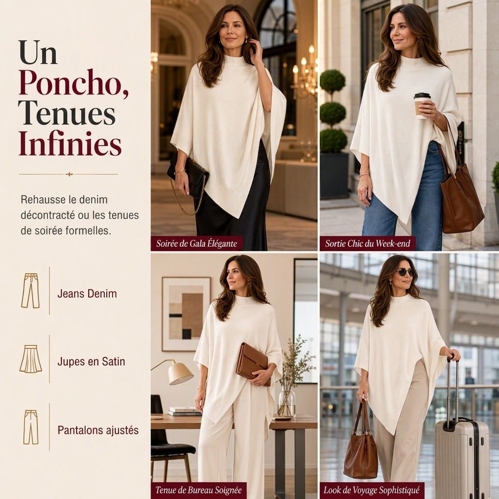 Châle en tricot ample élégant uni pour femme