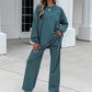 Ensemble 2 pièces pour femme : pull rayé et pantalon large