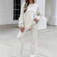 Ensemble 2 pièces pour femme : pull rayé et pantalon large
